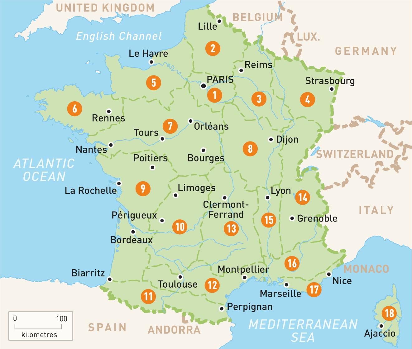 Frankrike Karta Europa