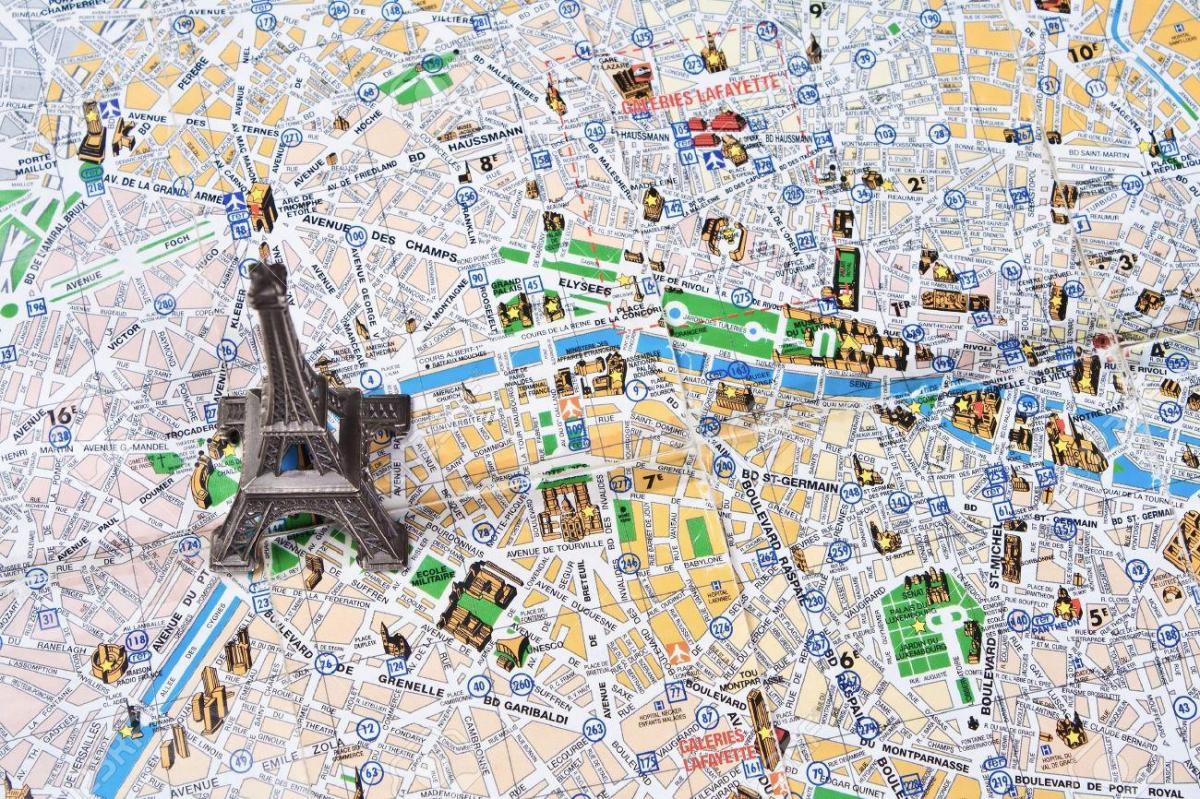 eiffeltornet karta Paris karta med eiffeltor  Karta över Paris med eiffeltor